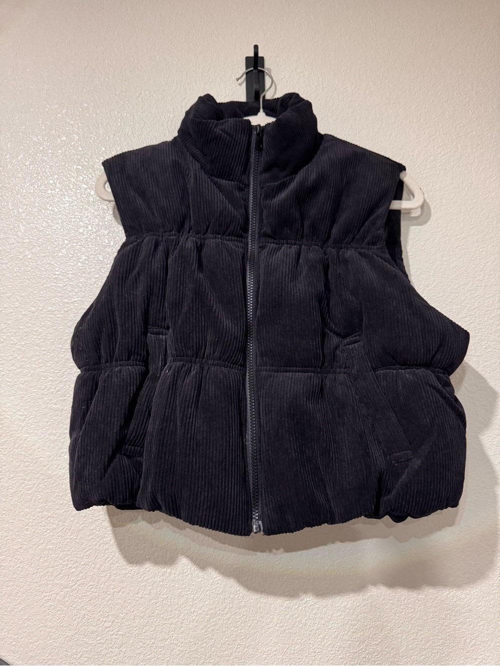 Black Corduroy Puffer Vest